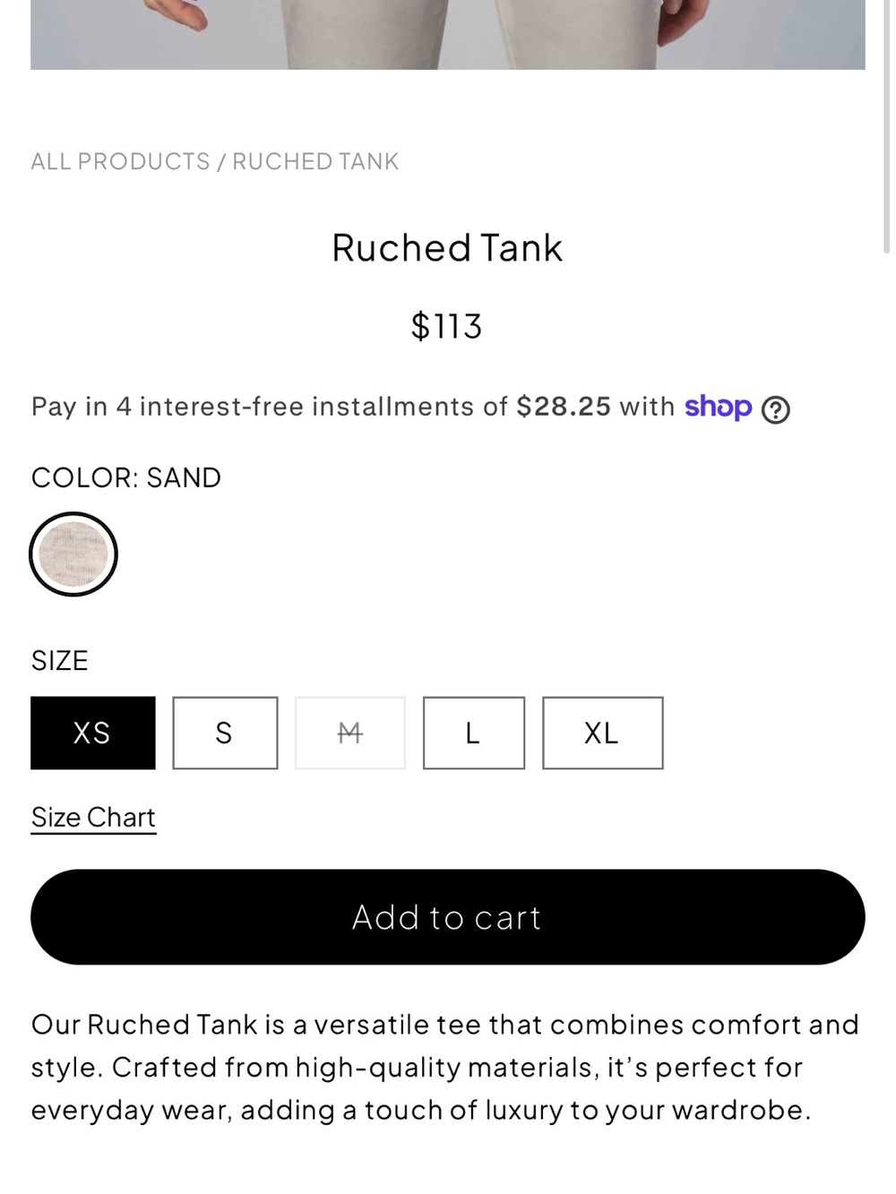 BLUE KINROSS Ruched Tank - Picture 6 of 6